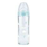 زجاجة الطفل الزجاجية لزرقاء 0-6m 240 مل  نوك-NUK