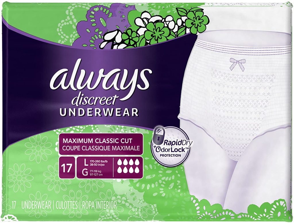 Always Boutique High-Rise Incontinence Underwear Size S/M Maximum