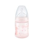 NUK First Choice + Baby Rose & Blue Pink Silicone Teat Bottle 0-6m 150ml