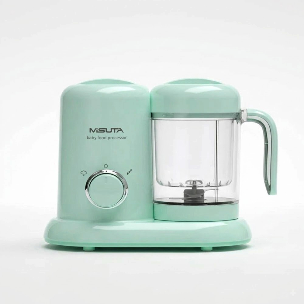6977216650487-1 Misuta Food Processor Household Mini Food Mixer Green - Image 1