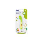 Chicco First Spoon 8m+ – Soft, Baby-Friendly Feeding Spoon for Introducing Solids, Neutral Color