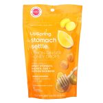 UpSpring Stomach Settle Lemon Ginger Honey Drops 28 Individually Wrapped