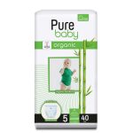 Pure Baby Organic Bamboo Size 5-40pcs Junior 11-20kg