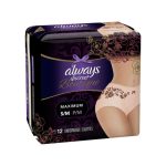 Always Boutique High-Rise Incontinence Underwear Panties - Size S/M Maximum Rosy, 12 Count - Reliable Overnight Protection And Postpartum Recovery