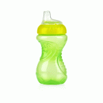 Nuby No-Spill Easy Grip Soft Spout Bottle Sippy Cup, 10 fl oz (6M+) - Yellow Green