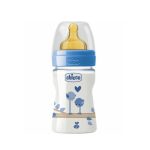 Chicco Baby Well-Being Feeding Bottle 150ml – Latex Nipple, Normal Flow, Suitable from Birth