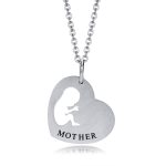Mooli Heart Shape Mother Necklace Stainless Steel Mother’s Day Edition - Silver Plated
