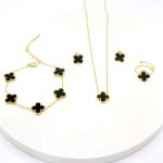 Mooli Stainless Steel Clover Leaf Jewelry Set