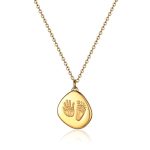 Mooli Waterproof Satinless Steel Handprint/Footprint Baby Necklace