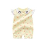 Arter’s 100% Cotton Baby Shortsleeve Sleepsuit Peach dots -  Ideal For Pram Rides, Indoor Wear, Or Casual Outings