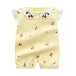 Arter’s 100% Cotton Baby Shortsleeve Sleepsuit - Cherry - Ideal For Newborns And Infants For All-day Wear
