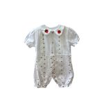 Arter's 100% Cotton Baby Short Sleeve Suspender Sleepsuit - Strawberry - Ideal For Photoshoots, Special Occasions, Or Daily Outfits