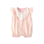 Arter’s 100% Cotton Baby Shortsleeve Sleepsuit - Ribbon - Perfect For Sleep, Play, And Casual Daily Wear
