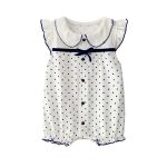 Arter’s 100% Cotton Baby Shortsleeve Sleepsuit - Polka Dots - Perfect For Sleep, Play, And Casual Daily Wear