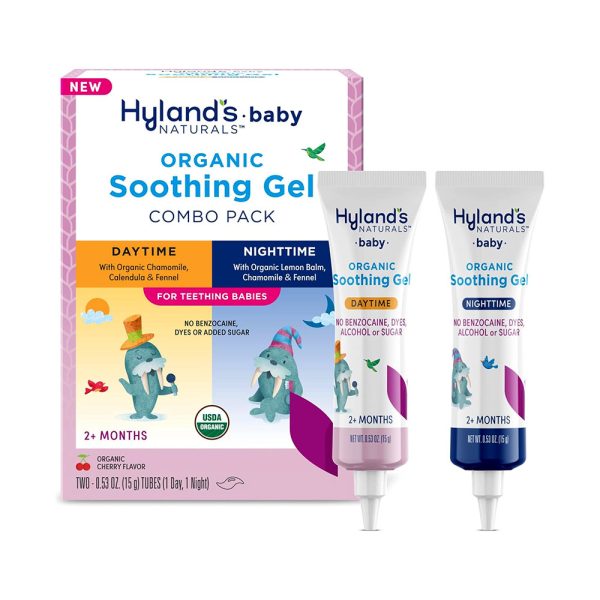 Hyland's Baby Organic Day And Night Soothing Gel Combo Pack Of 2 Tubes 0.53Oz