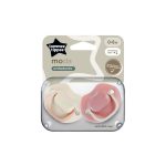 Tommee Tippee Moda Soothers 0-6 Months - Pink/White