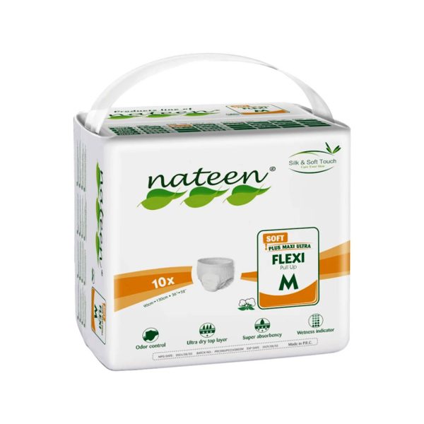 Nateen Soft Plus Maxi Ultra Flexi Pull Up Panty Pads - 10x - Medium