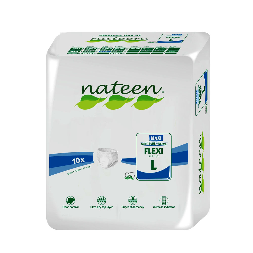 5420072710983-1 Nateen Soft Plus Maxi Ultra Flexi Pull Up Panty Pads - 10x - Large - Image 1