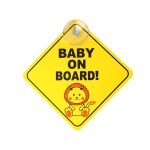 SY Adorable Baby On Board Signs With Suction Cup
