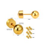Ason Kexta Round Ball Press Piercing Stud Earrings - Size 3mm - Suitable For All Ages For Both Casual And Semi-formal Wear - Image 4
