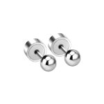 Ason Kexta Round Ball Press Piercing Stud Earrings - Size 3mm - Suitable For All Ages For Both Casual And Semi-formal Wear