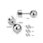 Ason Kexta Round Ball Press Piercing Stud Earrings - Size 3mm - Suitable For All Ages For Both Casual And Semi-formal Wear - Image 3