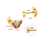 ⁦Ason Kexta Stylish And Cute Mixed Color Stud Girls Earrings - Size - 0.8*8mm⁩ - الصورة ⁦4⁩
