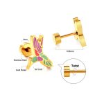 ⁦Ason Kexta Stylish And Cute Mixed Color Stud Girls Earrings - Size - 0.8*8mm⁩ - الصورة ⁦6⁩
