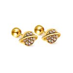Ason Kexta Stylish And Cute Gold Coloured Steel Ball Screw Stud Earrings - Suitable For Both Casual And Semi-formal Wear