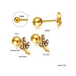 Ason Kexta Stylish And Cute Gold Coloured Stud Earrings - Image 5