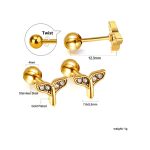 Ason Kexta Stylish And Cute Gold Coloured Stud Earrings - Image 6