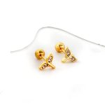 Ason Kexta Stylish And Cute Gold Coloured Stud Earrings - Image 3