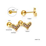 Ason Kexta Stylish And Cute Gold Coloured Stud Earrings - Image 7