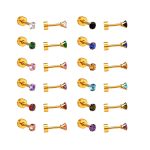 Ason Kexta Stylish And Cute Assorted Round Gold Plated Earrings – Size – 3mm - Suitable For All Ages For Both Casual And Semi-formal Wear