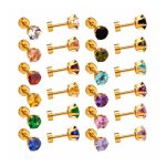 Ason Kexta Stylish And Cute Assorted Round Gold Plated Earrings – Size – 3mm - Gift For Birthdays, Anniversaries, Or Special Celebrations