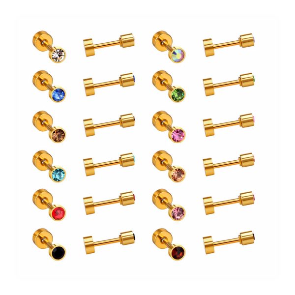 Ason Kexta Stylish And Cute Assorted Gold Plated Earrings - Size - 3mm