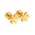 Ason Kexta Trendy Style Golden Screw Flower Earrings