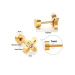 ⁦Ason Kexta Trendy Cubic Zircon Flower Earring - Gift For Birthdays, Anniversaries, Or Special Moments⁩ - الصورة ⁦3⁩