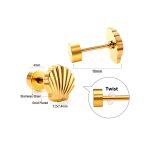 ⁦Ason Kexta Stylish And Cute Screw Plug Shell Stud Earrings⁩ - الصورة ⁦4⁩