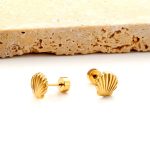 ⁦Ason Kexta Stylish And Cute Screw Plug Shell Stud Earrings⁩ - الصورة ⁦2⁩