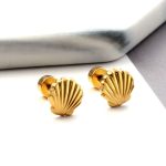⁦Ason Kexta Stylish And Cute Screw Plug Shell Stud Earrings⁩ - الصورة ⁦3⁩