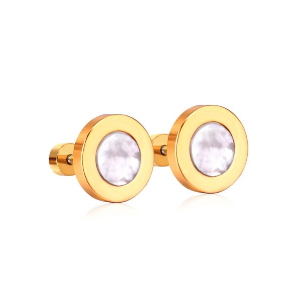 Ason Kexta Stylish And Cute Round Golden Earrings - Size - 6mm