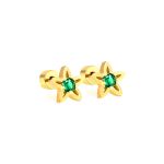 Ason Kexta  PVD Gold With Green Stone Stylish And Cute Earrings - Ideal For Parties, Weddings, And Festive Occasions