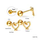 ⁦Ason Kexta Stylish And Cute heart Cut-Out Earrings⁩ - الصورة ⁦3⁩
