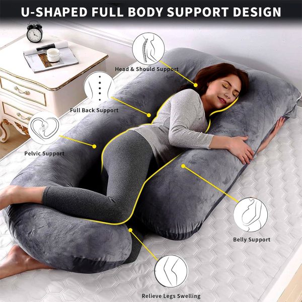 Battop Full Body Maternity Pillow For Sleeping With Cooling Washable Cover