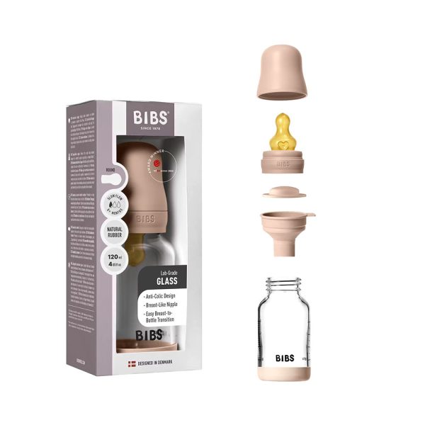 Bibs Heat Resistant Designed With Anti-Colic Function Baby Glass Bottle Complete Set - 120ml