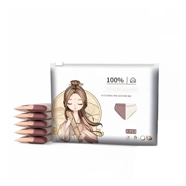 Xiaolu Disposable Elastic Women Underwear For Travel,Menstruation And Daily Use - Large Size - Pack Of 5