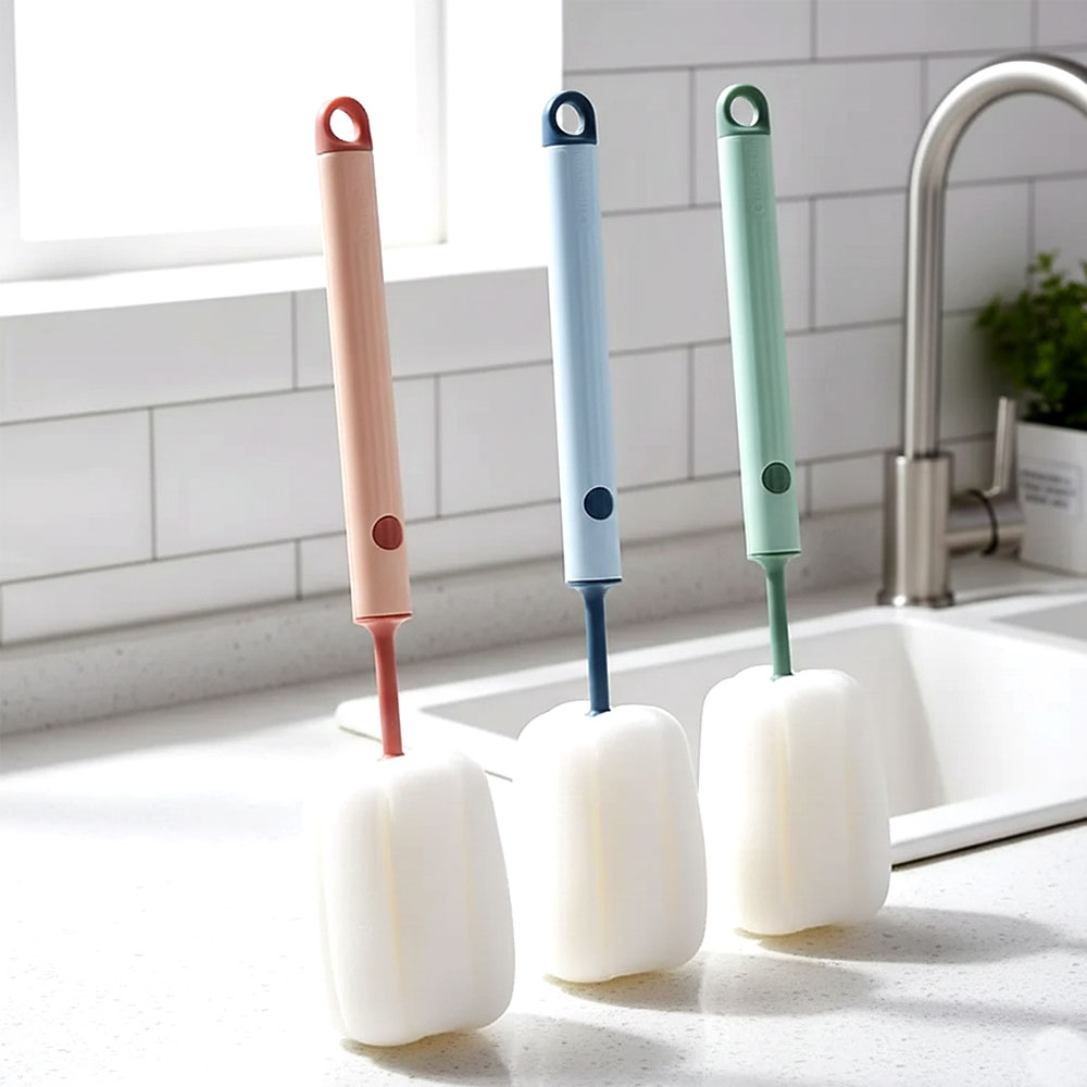 Untitled-10 Hanso Long Handle Removable Sponge Head Baby Bottle Brush - Image 1