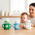 Azonee Baby Bottle Silicone Protector With Handles For Wide Neck Bottles