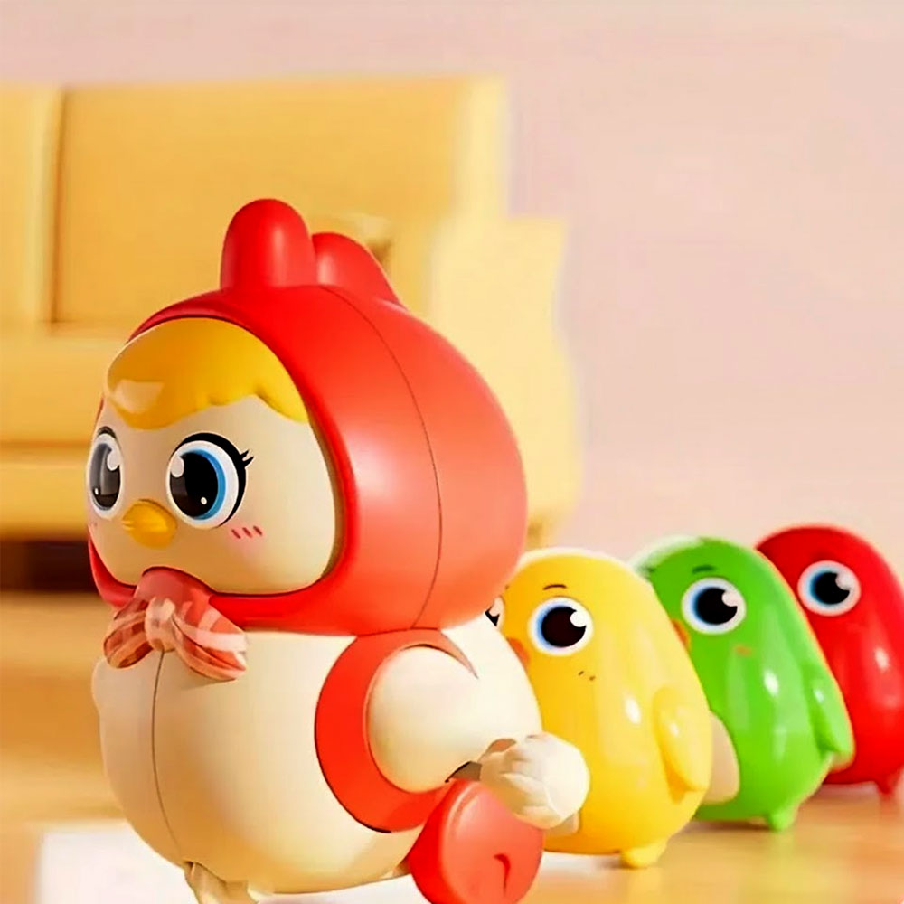 10000502578-1 J.Pour Wind-Up Mama Chicken Toy - Red - Image 1